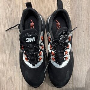 Nike Men's Black and Silver Sneakers with Orange Accents